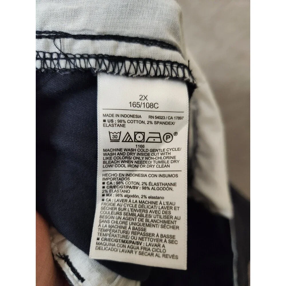 Old Navy OGC Chino Tapered Straight Pants Women 2X Navy Elastic Waist StretchNEW - Picture 9 of 10